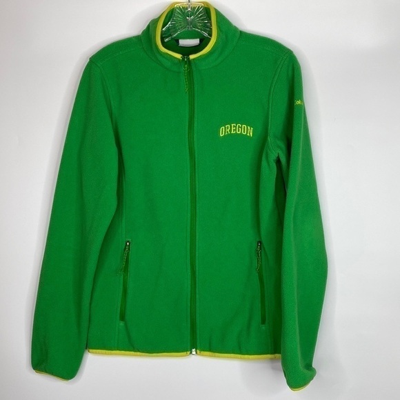 Columbia Oregon Full Zip Green Fleece Sweatshirt Size Small - Picture 1 of 5